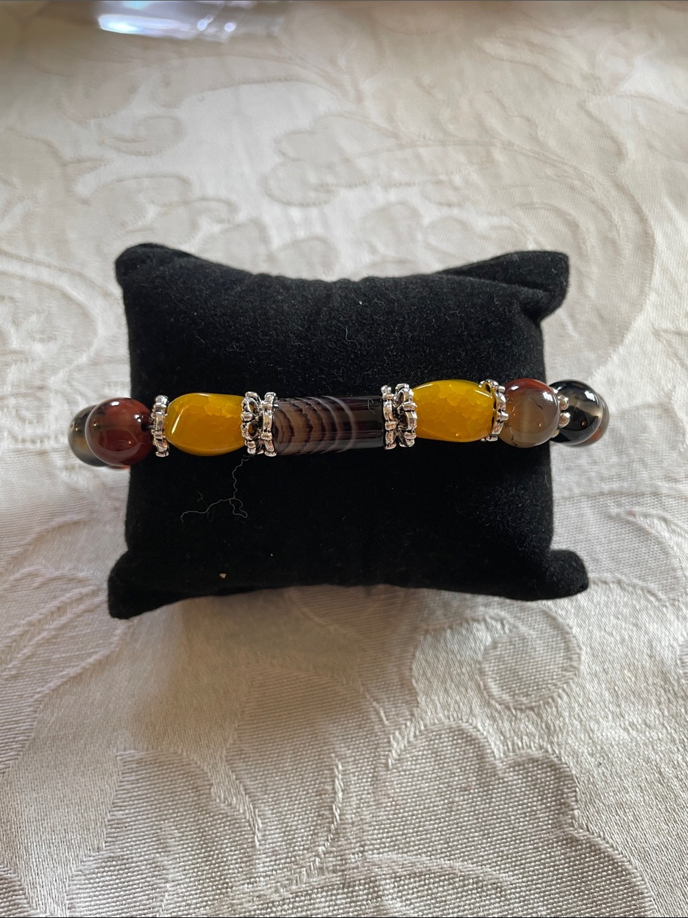 7.5” Elegant Multi-Color Stone beaded bracelet